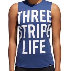 Adidas Blue Graphic Muscle Tee Sleeveless